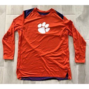 RARE NIKE DRI FIT CLEMSON TIGER LARGE LOGO PAW PRINT XL LONG SLEEVE SHIRT